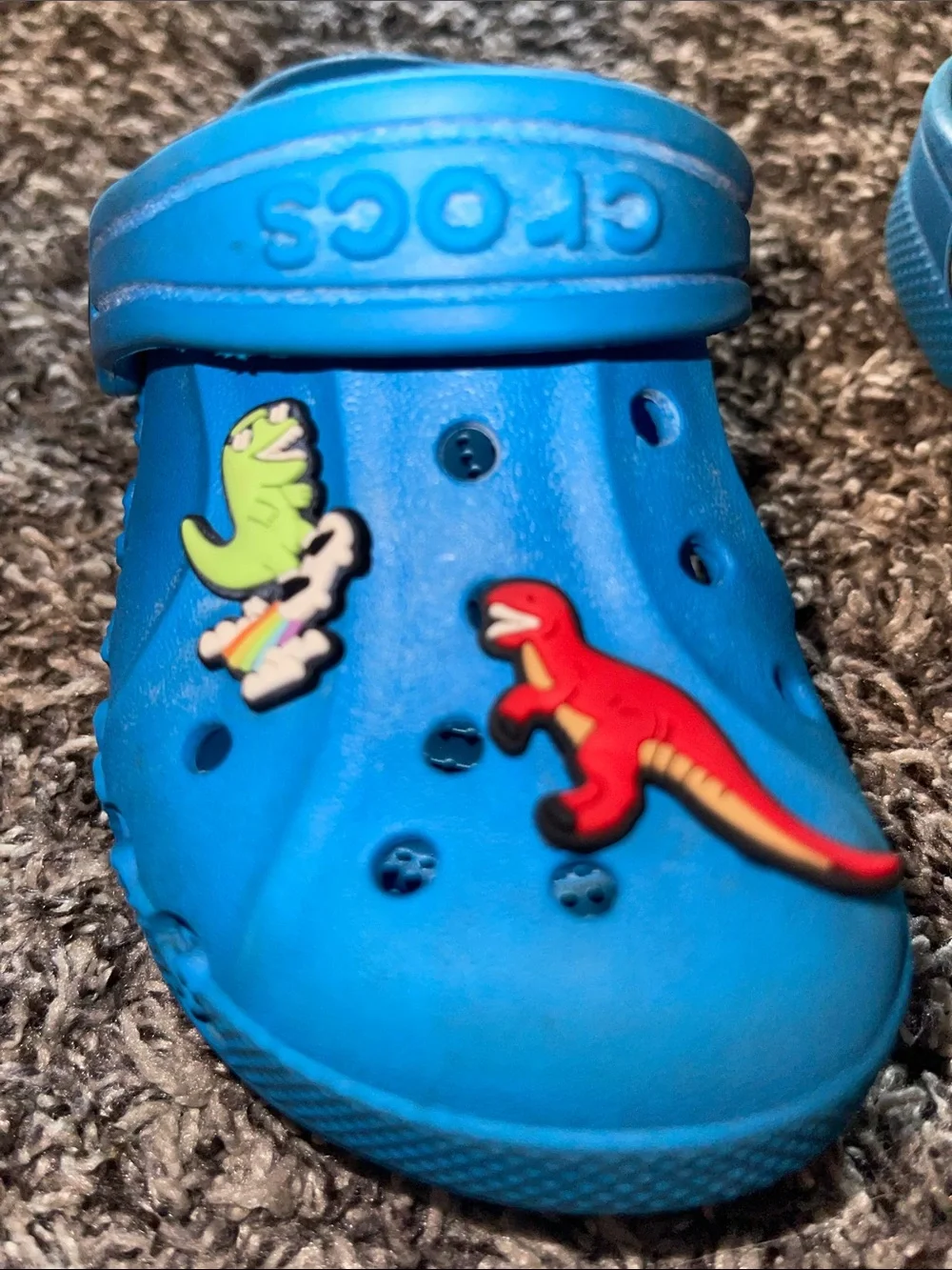 Kids Blue CROCS with Dinosaur Jibbitz (C9)